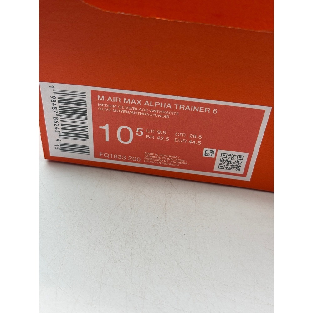 Nike Air Max Alpha Trainer 6 Shoes Men Size 10.5 Olive Black Training FQ1833-200 - Picture 2 of 8